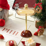 USB charging cable Red 7"W x 13.3"H Glass Mushroom LED Table Lamp with Touch Control Image - 5