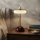 Plug In Electric Red 7"W x 13.3"H Glass Mushroom LED Table Lamp with Touch Control Image - 6