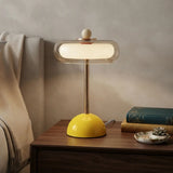 Plug In Electric Yellow 7"W x 13.3"H Glass Mushroom LED Table Lamp with Touch Control Image - 7
