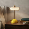 Plug In Electric Yellow 7"W x 13.3"H Glass Mushroom LED Table Lamp with Touch Control Image - 7