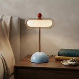 Plug In Electric Blue 7"W x 13.3"H Glass Mushroom LED Table Lamp with Touch Control Image - 9