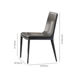 Glass Rectangle Silver Base Dining Table Set with Chair Image - 11