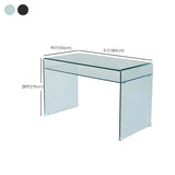 Glass Rectangular Sled Base Writing Desk with Shelves Image - 14