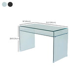 Glass Rectangular Sled Base Writing Desk with Shelves Image - 15