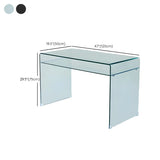 Glass Rectangular Sled Base Writing Desk with Shelves Image - 20