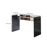 Glass Rectangular Sled Base Writing Desk with Shelves Image - 24