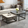 Glass Stone Square Iron Frame Nesting Coffee Tables Image - 20