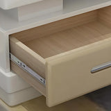 Glass Top Rectangular Wood Base Storage Coffee Table Image - 6