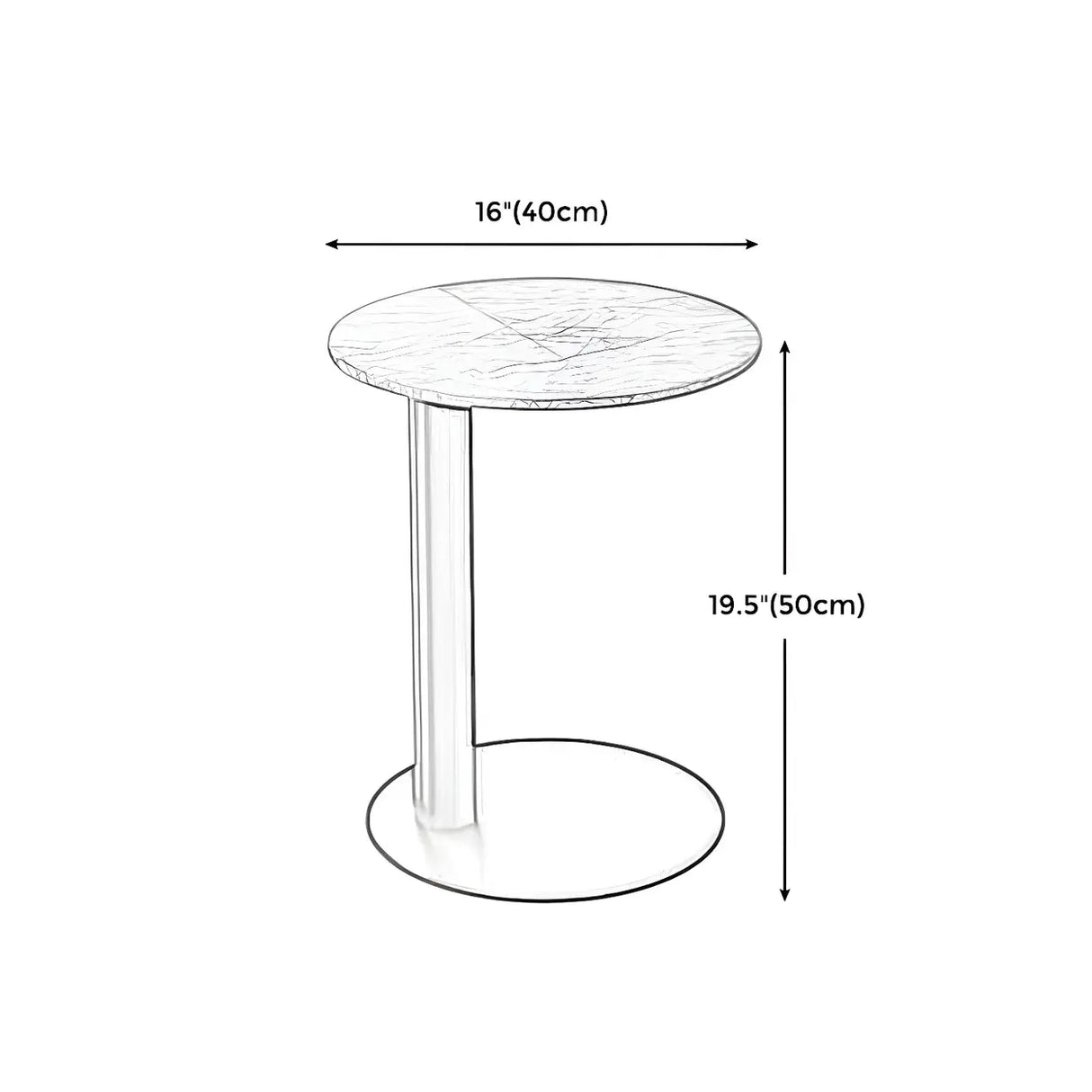 Gloss Finish Round Scratch Resistant Stone Coffee Table 