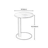 Gloss Finish Round Scratch Resistant Stone Coffee Table #size