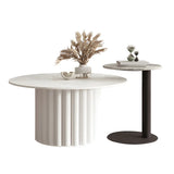Gloss Finish Round Scratch Resistant Stone Coffee Table Image - 5