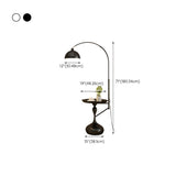 Glossy Dome Integrated Side Table Arched Floor Lamp Image - 17