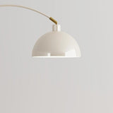 Glossy Dome Integrated Side Table Arched Floor Lamp Image - 9