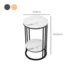 Gold 2-Tier Modish Round Marble Metal Frame Plant Stand #size