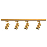 Gold Aluminum Linear Semi-Flush Mount Light 3-Light Image - 15