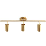 Gold Aluminum Linear Semi-Flush Mount Light 3-Light Image - 8