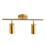 Gold Aluminum Linear Semi-Flush Mount Light 3-Light Image - 11