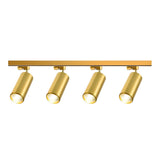 Gold Aluminum Linear Semi-Flush Mount Light 3-Light Image - 12