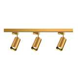 Gold Aluminum Linear Semi-Flush Mount Light 3-Light Image - 14