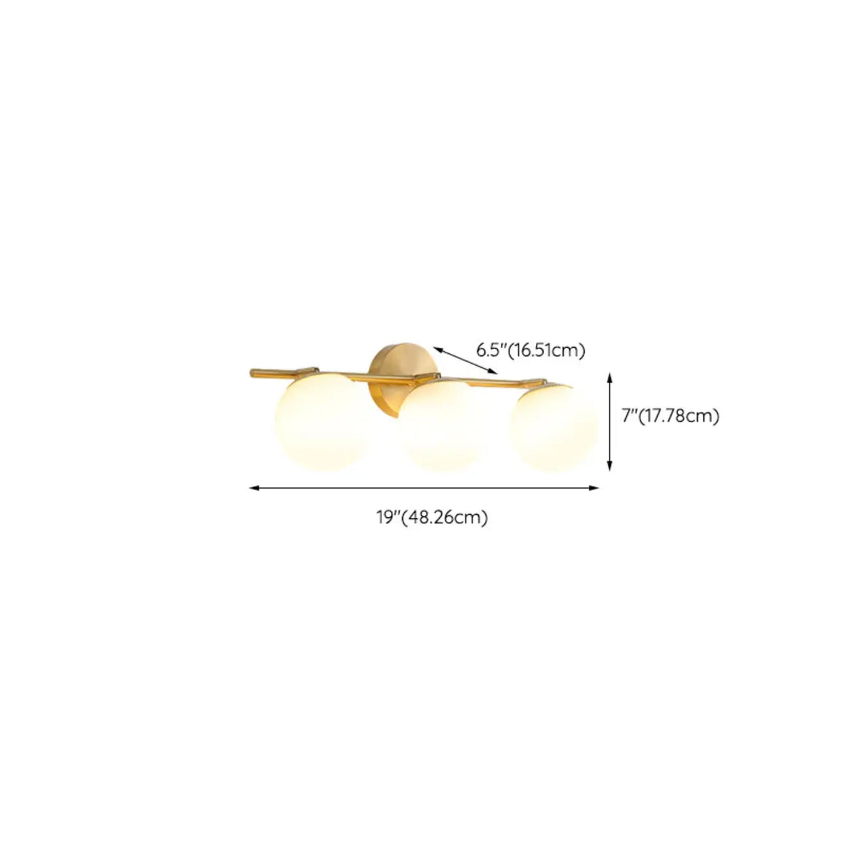 Gold and Frosted Glass Double Globe Vanity Light Image - 10