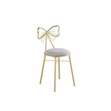 Gold Butterfly Round Velvet Upholstered Tall Bar Stool Image - 18