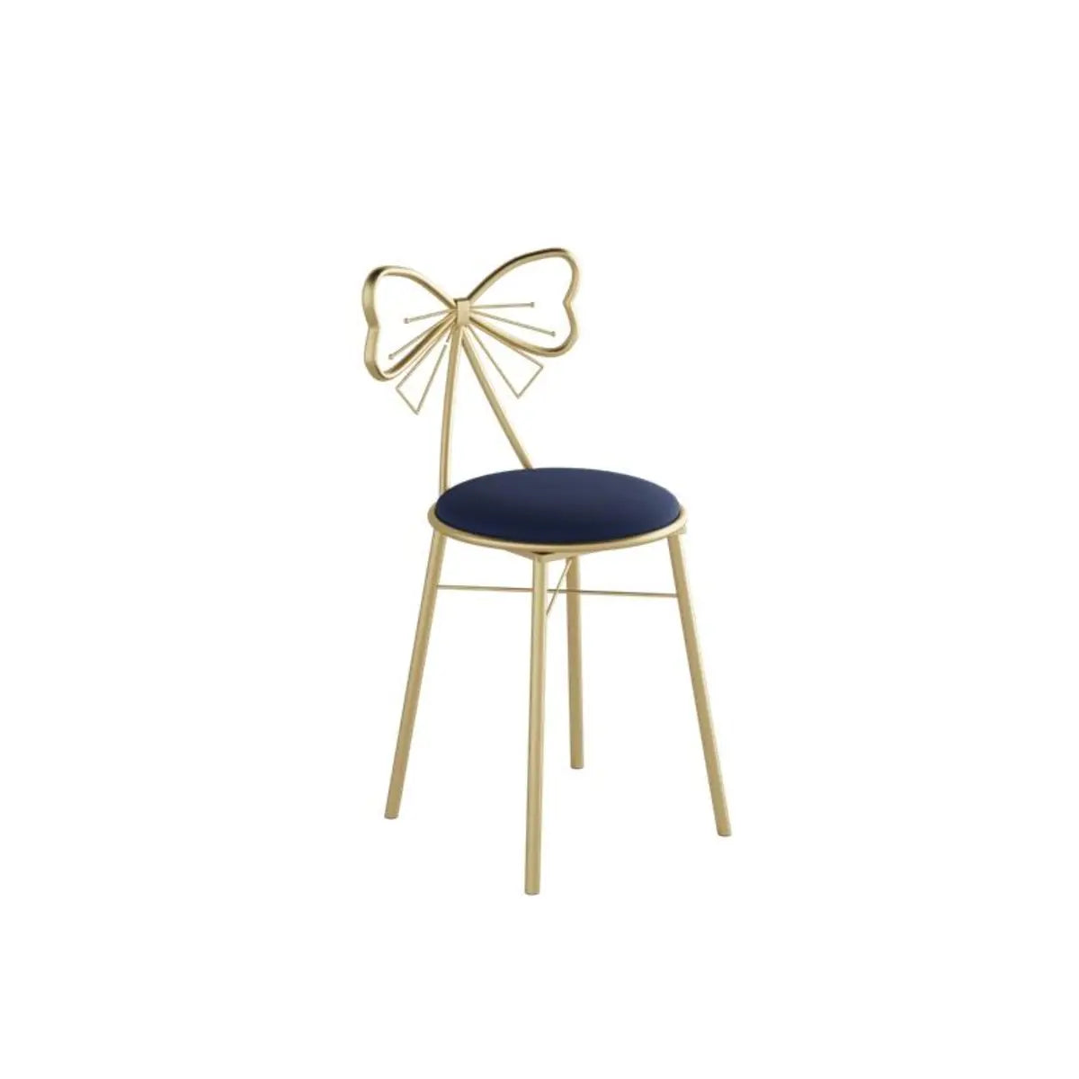 Gold Butterfly Round Velvet Upholstered Tall Bar Stool Image - 22