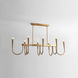 Gold Candle and Arched Arm Island Chandelier Light Image - 2