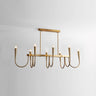 Gold Candle and Arched Arm Island Chandelier Light Image - 2
