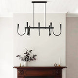 Gold Candle and Arched Arm Island Chandelier Light Image - 6