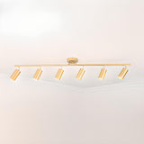 Gold Cylinder Semi-Flush Mount Light Four Barrel Heads Image - 12