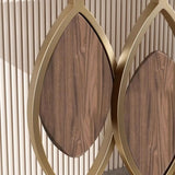 Gold Decorative Half Moon Stone Metal Console Table Image - 10