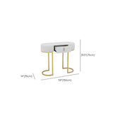 Gold Double Pedestal Oval Grey Storage Console Table Image - 10