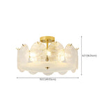 Gold Drum Clear Glass Semi-Flush Mount Ceiling Light Image - 18