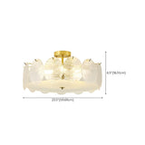 Gold Drum Clear Glass Semi-Flush Mount Ceiling Light Image - 19