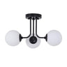 Gold Glass Globe Semi-Flush Mount Ceiling Lamp 3-Light Image - 8