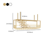 Gold Hexagonal Metal Large Hanging Wine Rack Stemware Holder #size