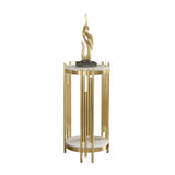 Gold Indoor Elegance Round Metal Plant Stand Table Image - 9