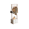Gold Metal Frame Hooks Hall Stand with Grey Drawers Image - 11
