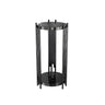 Gold Metal Legs Round Marble Top Shelves Plant Stand Image - 2