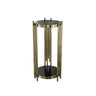 Gold Metal Legs Round Marble Top Shelves Plant Stand Image - 5