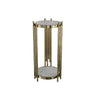 Gold Metal Legs Round Marble Top Shelves Plant Stand Image - 8