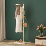 Gold Metal Marble Base Freestanding Coat Rack with Hooks Image - 1