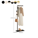 Gold Metal Marble Base Freestanding Coat Rack with Hooks Image - 29