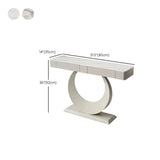 Gold Metal Ring Base Marble Top Storage Console Table #size
