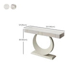 Gold Metal Ring Base Marble Top Storage Console Table Image - 17