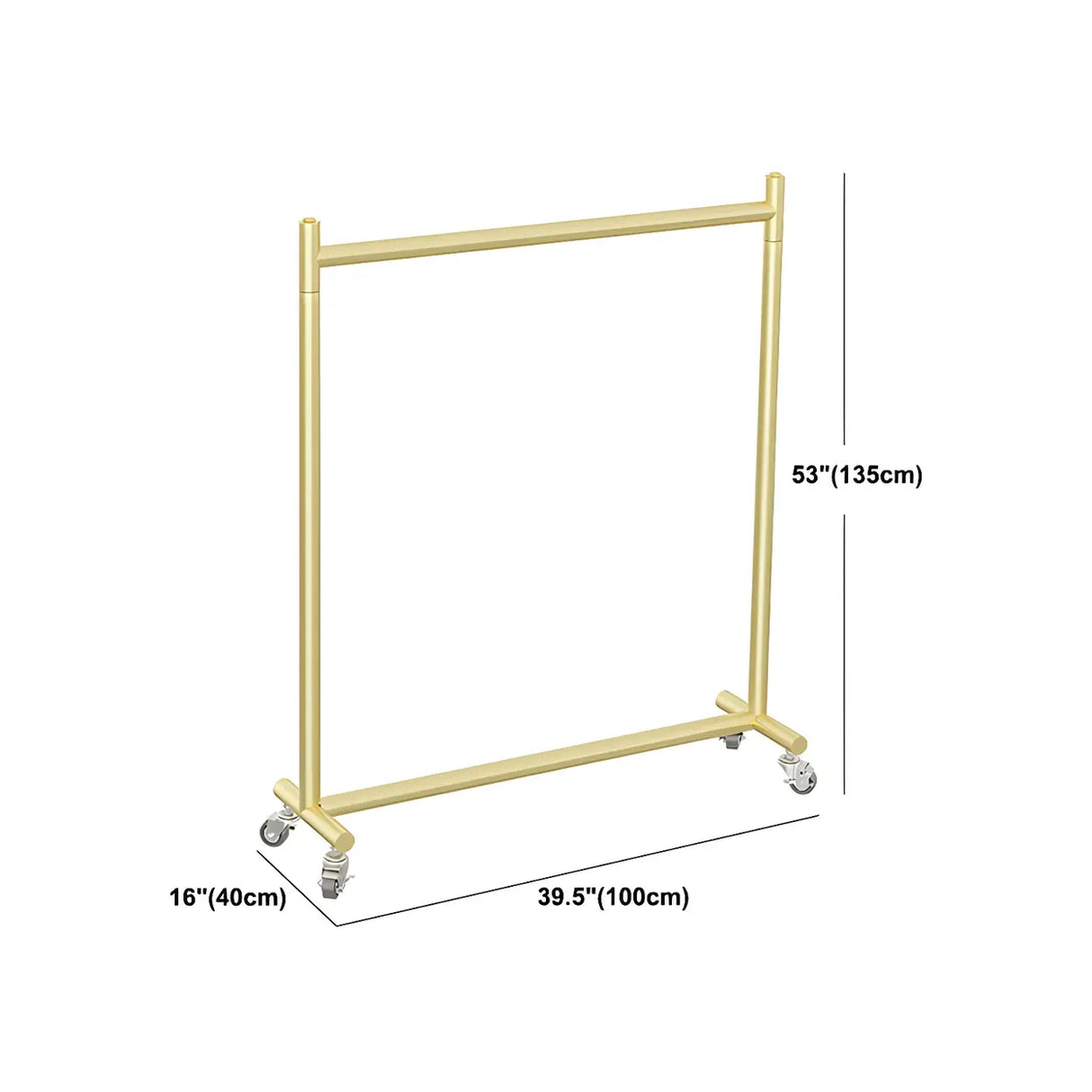 Gold Metal Rolling Coat Rack with Hangers and Casters Image - 10