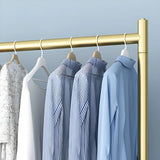 Gold Metal Rolling Coat Rack with Hangers and Casters Image - 6