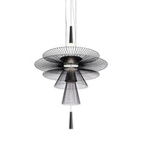 Gold Metal Tiered 2-Light Geometric Foyer Chandelier Image - 10