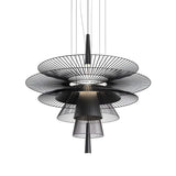 Gold Metal Tiered 2-Light Geometric Foyer Chandelier Image - 11
