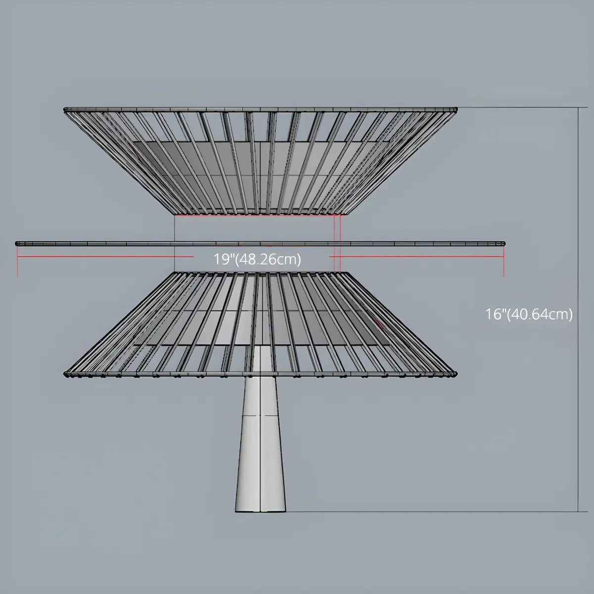 Gold Metal Tiered 2-Light Geometric Foyer Chandelier 